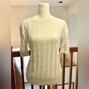 LOFT Cream Knit Sweater